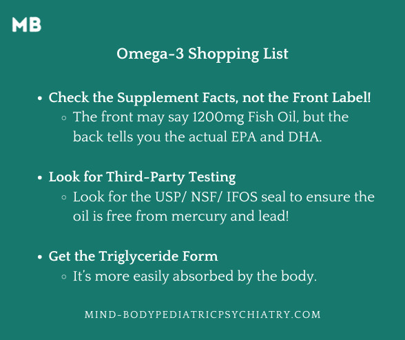 Omega-3 for ADHD Shopping List